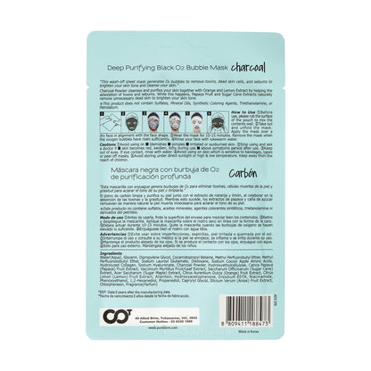Purederm Charcoal Deep Purifying Black O2 Bubble Mask 20g