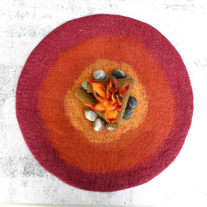 Tara Treasures Felt Campfire Play Mat Playscape 40cm Diameter Pretend & Imaginative Play Toys 3yrs+