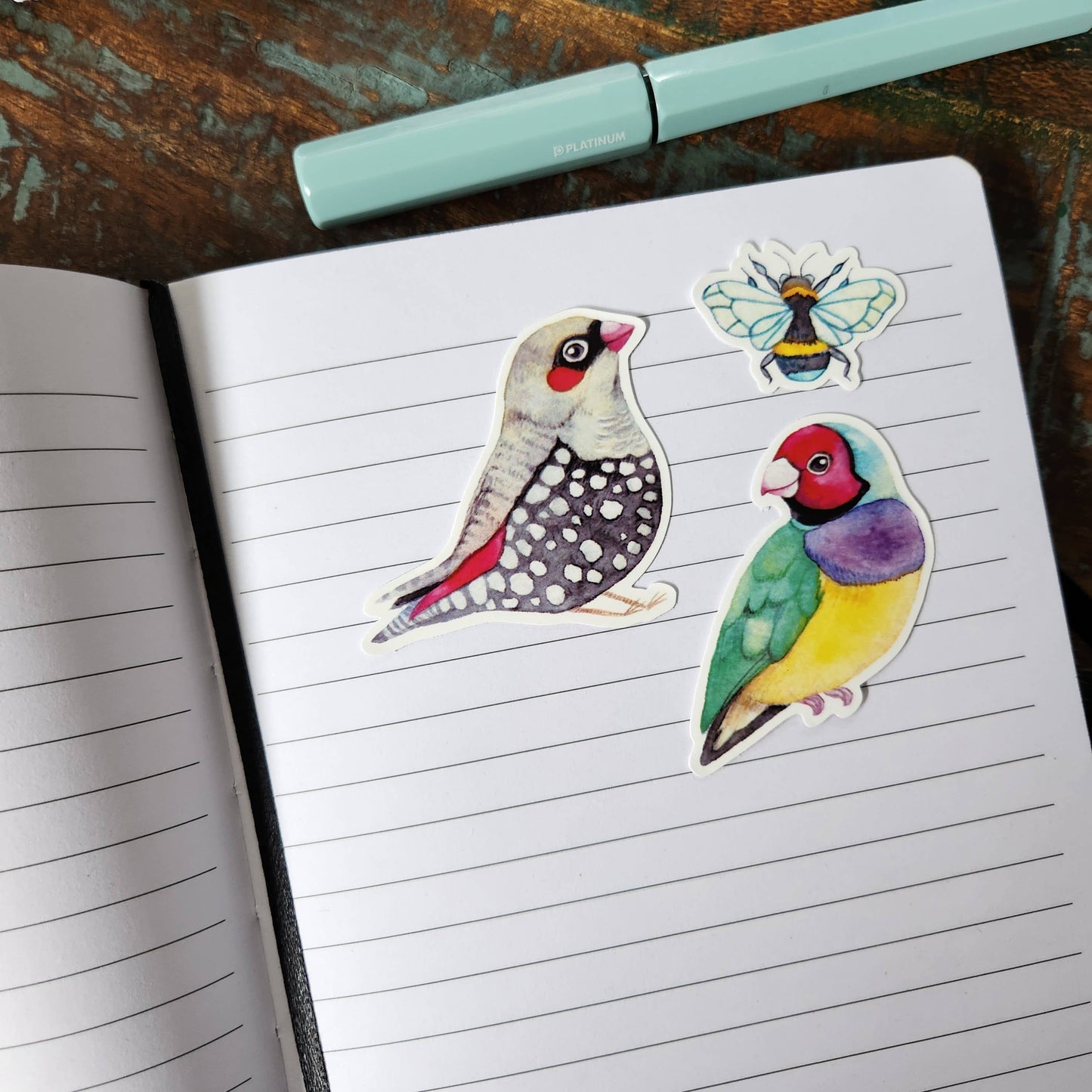 Australian Animals Small Vinyl Waterproof Sticker 21pcs FULL pack by Watercolour By Cat Original Artworks