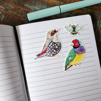 Australian Animals Small Vinyl Waterproof Sticker 21pcs FULL pack by Watercolour By Cat Original Artworks