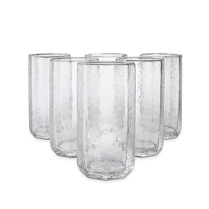 6 Clear Octagon Hiball Glasses