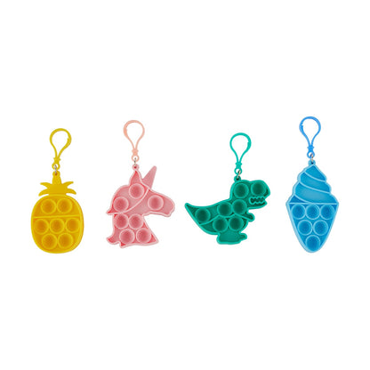 4 Piece Fidget Popper Keychains