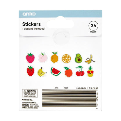 36 Piece Stickers - Fruits