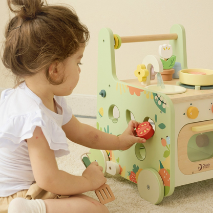 Classic World 2 in 1 Kitchen Walker with Activities Baby Walker Motor Skills Developmental Toys Baby Toys 12m+