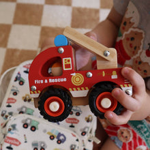 ToysLink Wooden Fire Engine Truck Toy Car Baby Toddler Toys Gifting Idea for 18m+
