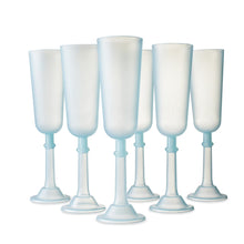 6 Pack Reusable Plastic Champagne Glasses