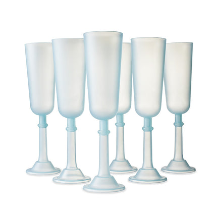 6 Pack Reusable Plastic Champagne Glasses