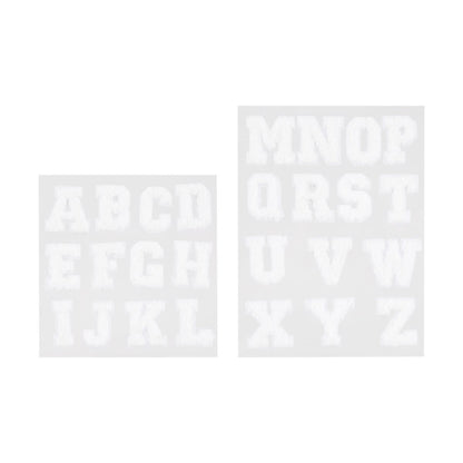 26 Piece Chenille Patches - Alphabet White