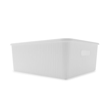 19L Ribbed Container - White