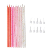 10 Pack Glitter Candles - Pink