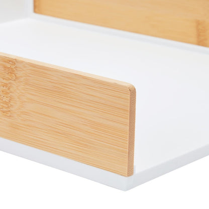 Bamboo and Plastic Desk Tray - White