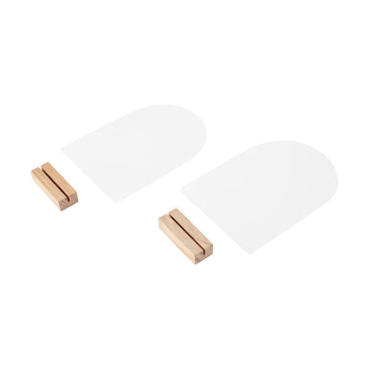 2 Pack A5 Acrylic Signs with Wooden Bases