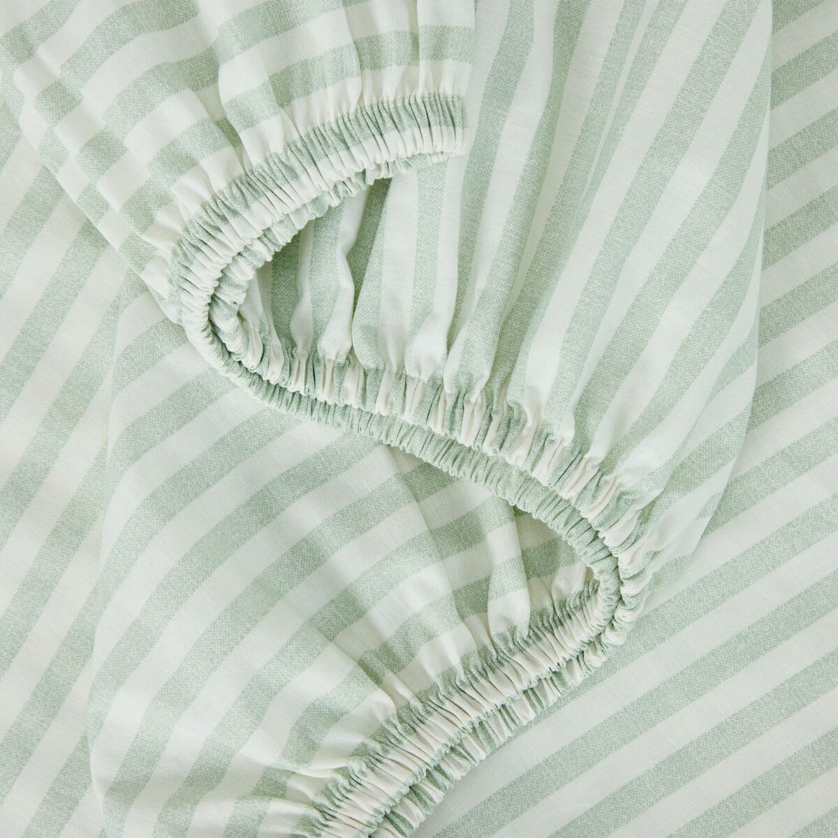 250 Thread Count Stripe Cotton Sheet Set - King Bed, Sage