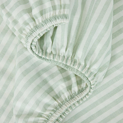250 Thread Count Stripe Cotton Sheet Set - King Bed, Sage