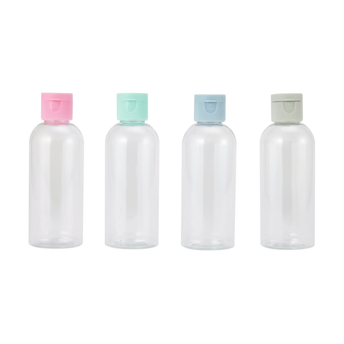 4 Pack Travel Solutions Flip Top Bottles