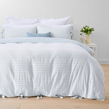 Bronte Cotton Quilt Cover Set - Queen Bed, Blue