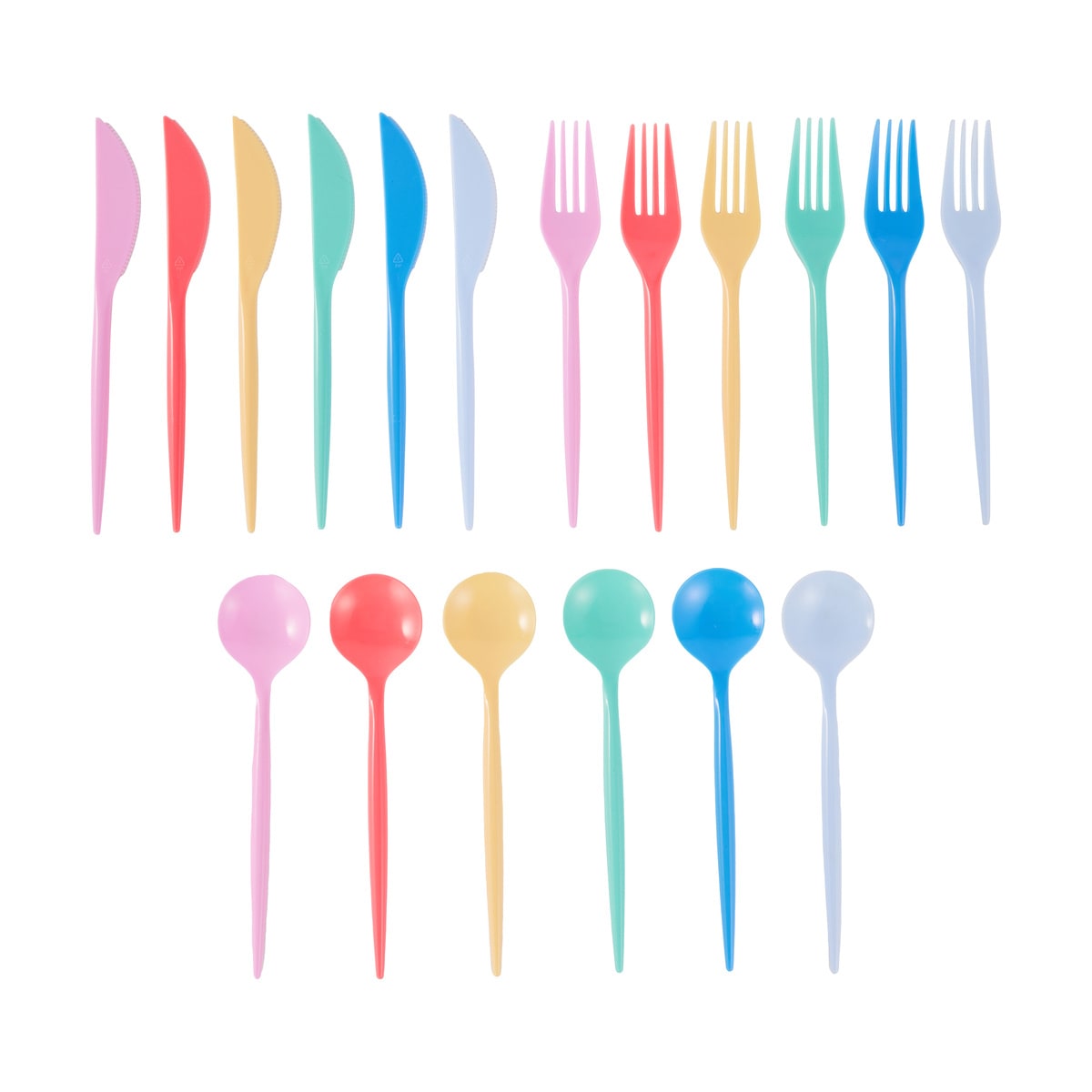 45 Piece Reusable Bright Cutlery