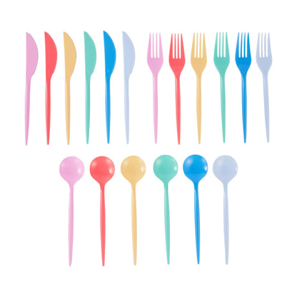 45 Piece Reusable Bright Cutlery