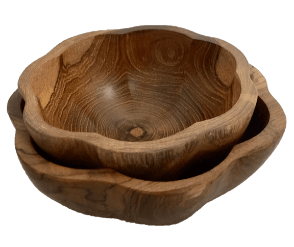 Papoose Wooden Daisy Bowl Set of 2 Nature Play Tools Sensory Toys Best Seller 3yrs+