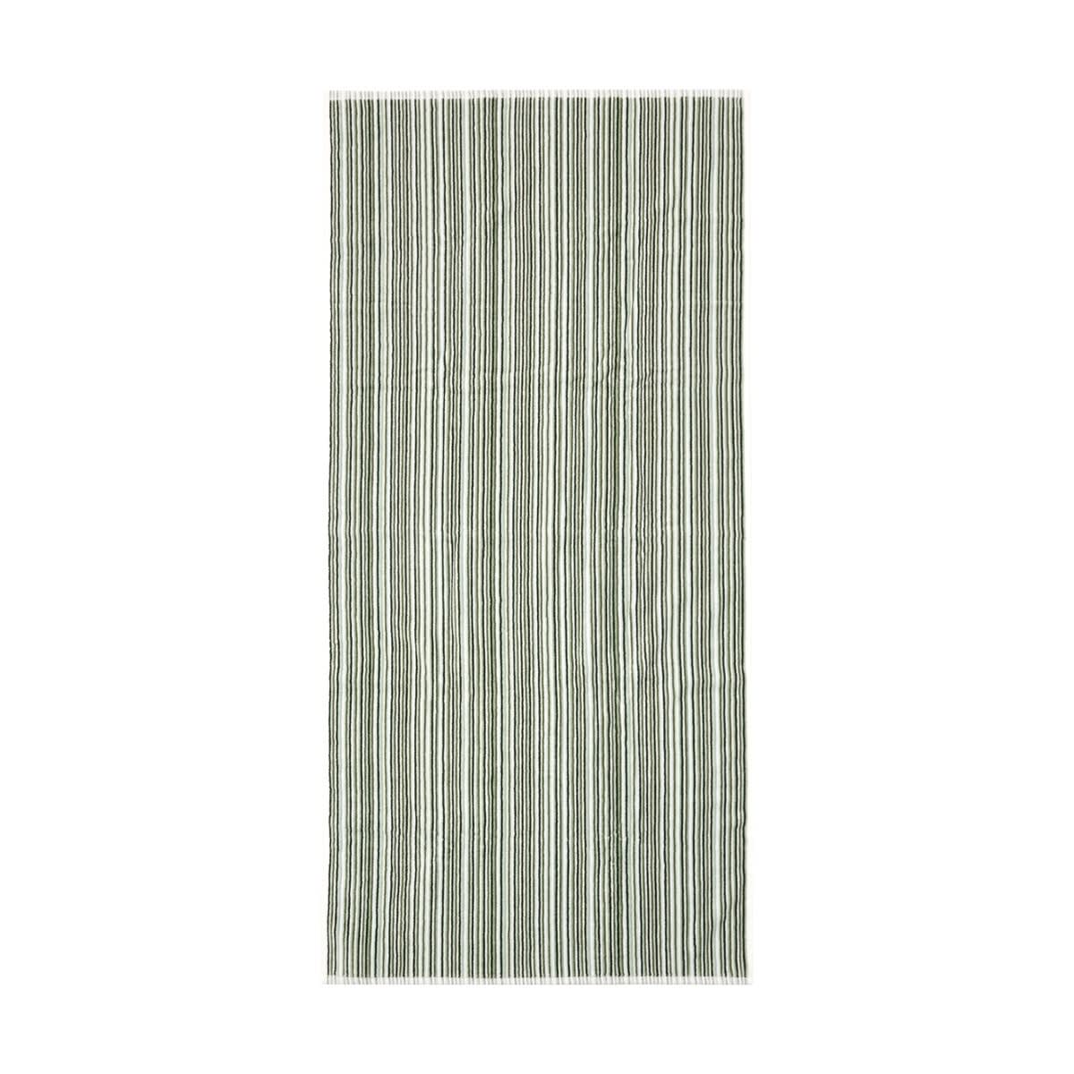 Mini Stripe Cotton Reversible Bath Towel - Green