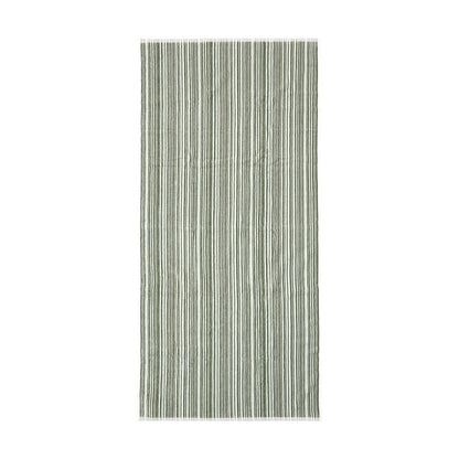 Mini Stripe Cotton Reversible Bath Towel - Green