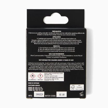 OXX Cosmetics 24 Pack Artificial Nails with Adhesive - Almond Shape, Pink