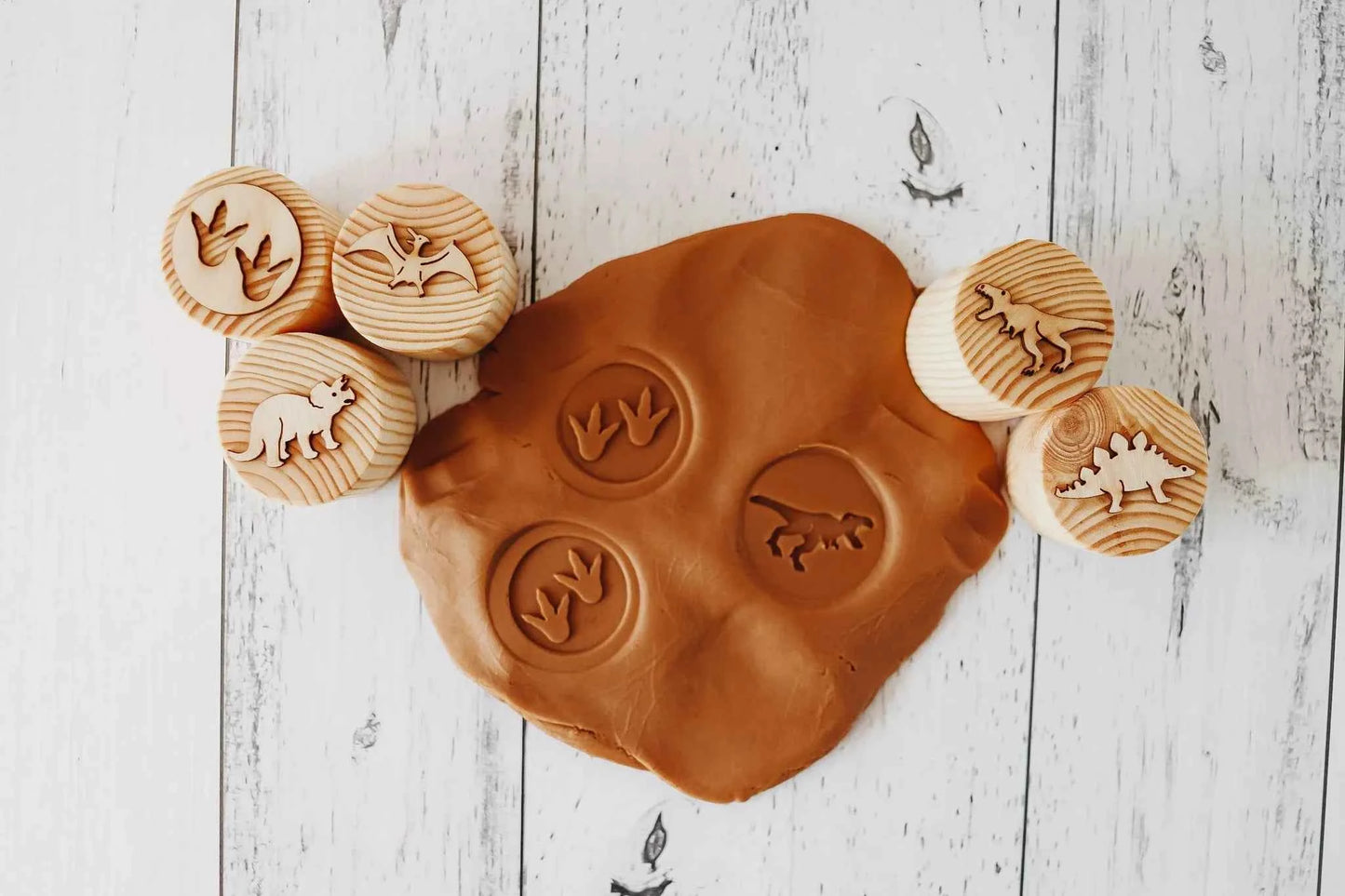 Beadiebug Wooden Dinosaur Stamper Playdough Sand Toys Clearance 3yrs+
