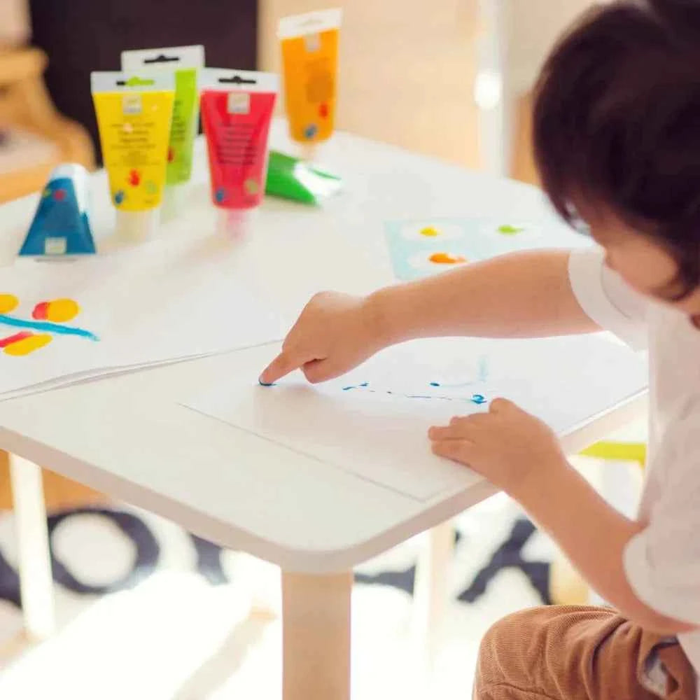Finger Paint Tubes 6 Colours by Djeco Stationary Toddler Art and Craft Motor Skills Developmental Toys for Toddlers 18m+