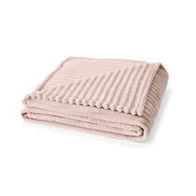 Plush Ribbed Blanket - Double/Queen Bed, Pink