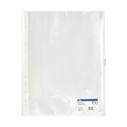 100 Pack A4 Sheet Protectors - Clear
