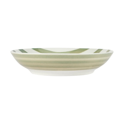 12 Piece Green Stripe Dinner Set