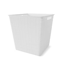 15.5L Linen Weave Rectangle Basket - White