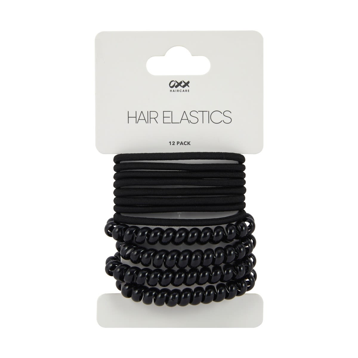OXX Haircare 12 Pack Hair Elastics - Black