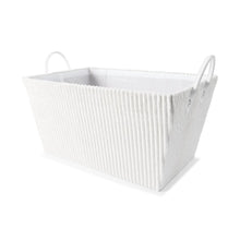 Tapered Ribbed Basket - White