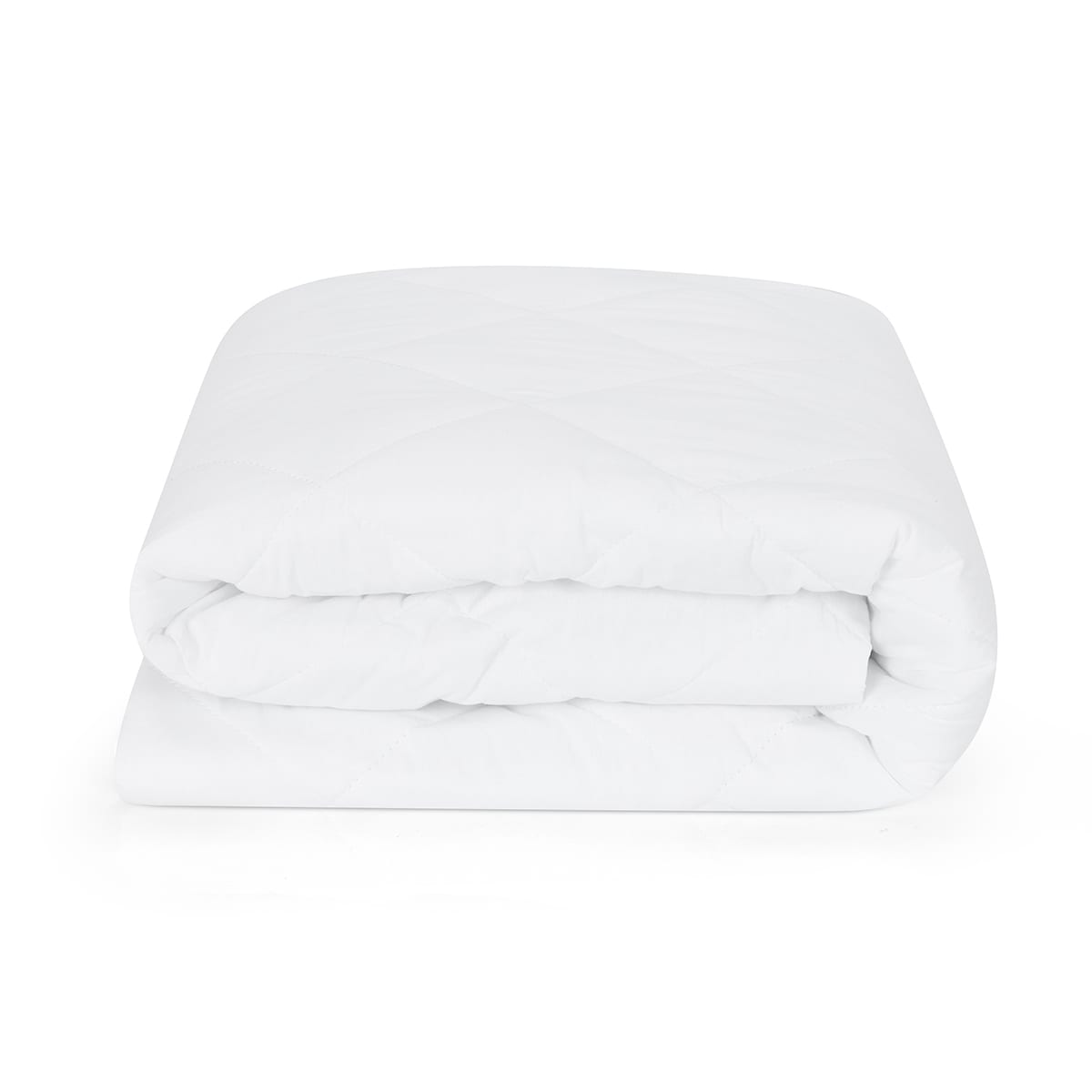 Cotton Top Fitted Mattress Protector - King Single Bed, White