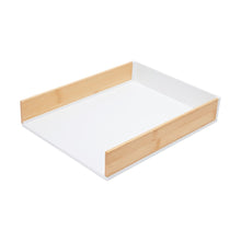 Bamboo and Plastic Desk Tray - White