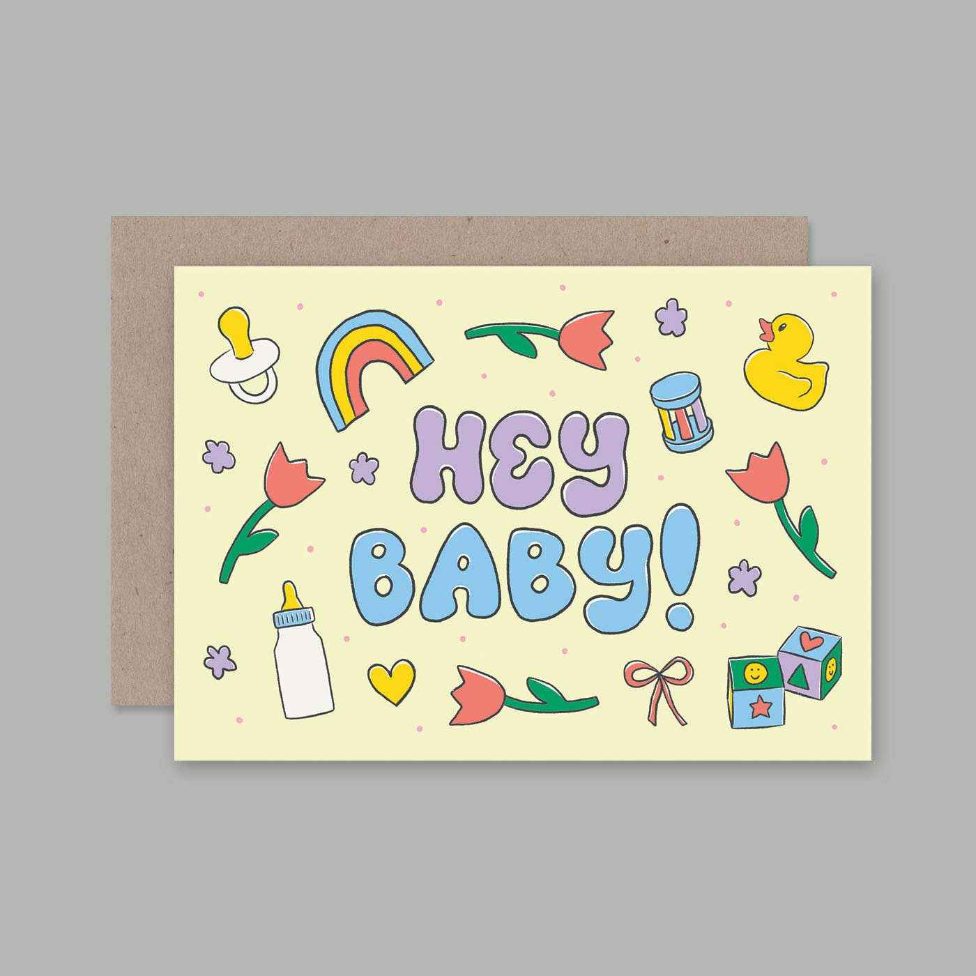 HEY BABY Greeting Card by AHD Paper Co New Born Card