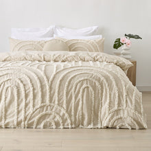 Avery Cotton Quilt Cover Set - Queen Bed, Beige