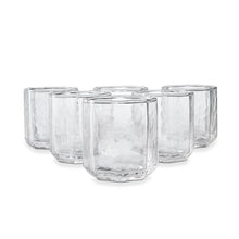 6 Clear Octagon Tumbler Glasses