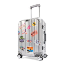 48cm Trunk Hard Case with Stickers - Silver Look