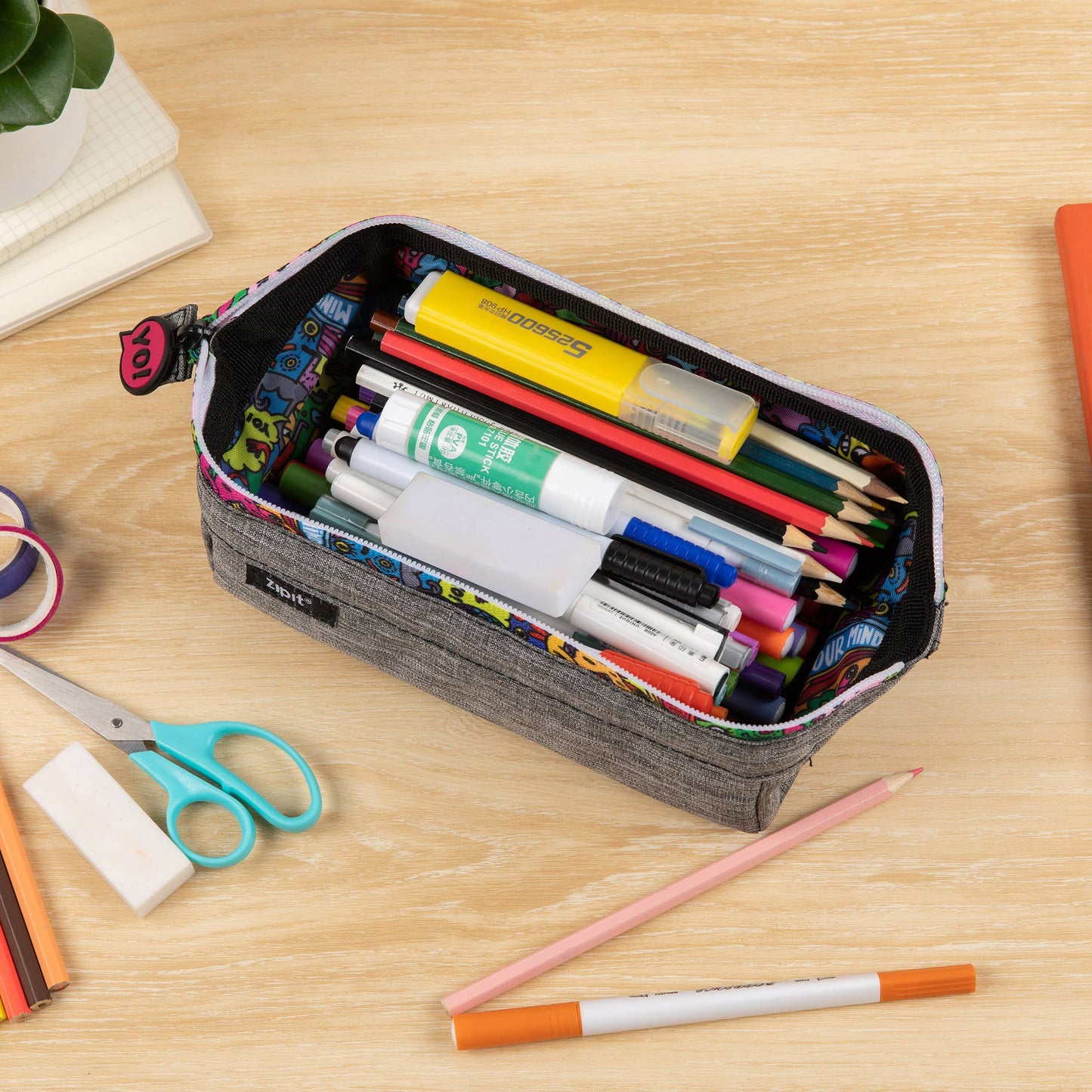 ZIPIT Lenny Pencil Case Stationary Best Seller 3yrs+