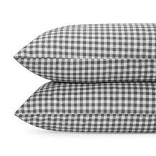 250 Thread Count Gingham Cotton Sheet Set - Queen Bed, Grey