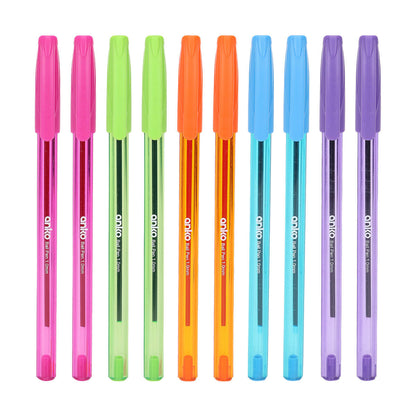 10 Pack Assorted Colours Ballpoint Pens