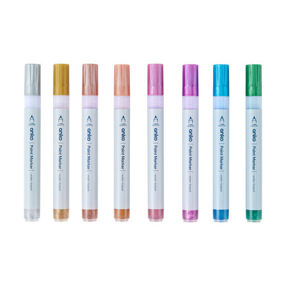 8 Pack Acrylic Paint Markers - Metallic