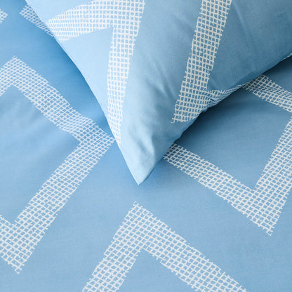 Jude Quilt Cover Set - Queen Bed, Blue