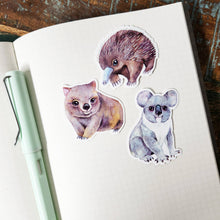 Australian Animals Small Vinyl Waterproof Sticker 21pcs FULL pack by Watercolour By Cat Original Artworks