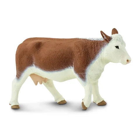Hereford Cow Figurine by Safari Ltd Farm Collection Animal Figurines 3yrs+
