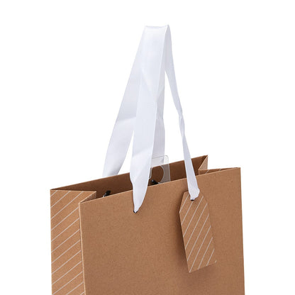 Kraft Stripe Gift Bag - Medium
