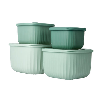 4 Piece Square Nested Food Storage Set - Green