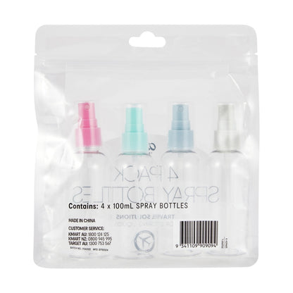 4 Pack Travel Solutions Spray Bottles